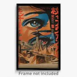 Japanese Movie Poster - Brown Waterway (Japan Psychedelic Art Retro Film Print)