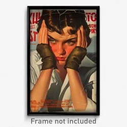 Greek Movie Poster - Woman Feeling Cruelty, Noisy Fingerless Gloves (Art Print)