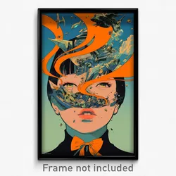 Movie Art Poster - Woman Feeling Infatuation, Webbed Orange Bowtie (Film Print)