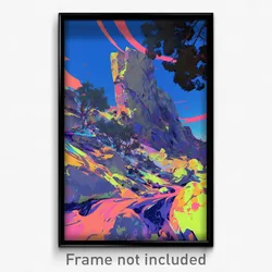 Art Poster - Dirty Snowfields (Psychedelic Trippy Weird 11x17 Print)