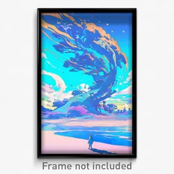 Art Poster - Imaginary Inlet (Psychedelic Trippy Weird 11x17 Cartoon Print)