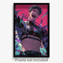 Anime Art Poster - Man Feeling Triumphant Wearing Grizzled Crop Top (Print)