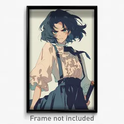 Anime Art Poster - Girl Feeling Anger Wearing Poised Frilled Dress