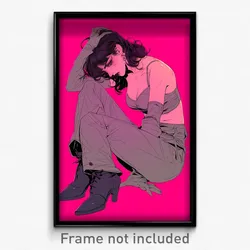 Art Poster - Woman Feeling Guilt Wearing Pink Clothing Aside (Print)