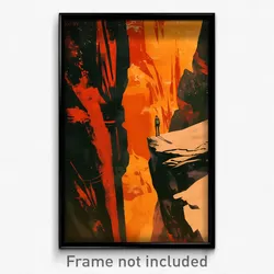 Icelandic Movie Poster - Narrow Canyon (Iceland Retro Film Art Print)