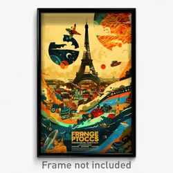 French Movie Poster - Wavy Trail (France Psychedelic Art Retro Film Print)