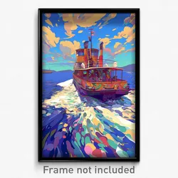Art Poster - Rough Ferry (Psychedelic Trippy Weird 11x17 Print)