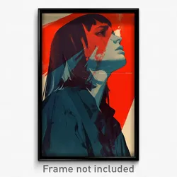 Icelandic Movie Poster - Girl Feeling Neglect, Vivid Torn Dress (Art Print)