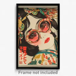 Japanese Movie Poster - Woman Feeling Enchanted, Dramatic Tinted Eyewear (Print)