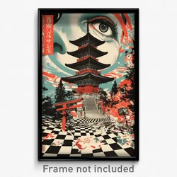 Greek Movie Poster - Gregarious Pagoda (Greece Psychedelic Art Retro Film Print)