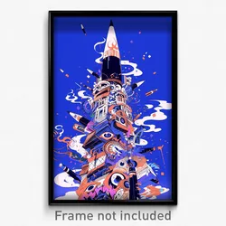 Art Poster - Giant Pen (Psychedelic Trippy Weird 11x17 Print)