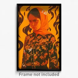 Indonesian Movie Poster - Woman Feeling Angry, Famous Orange Jacket (Art Print)