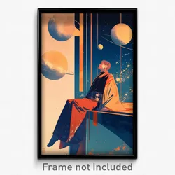 Movie Art Poster - Boy Feeling Fondness, Flamboyant Sleeveless Kimono (Print)