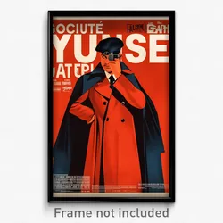 French Movie Poster - Man Feeling Suspicious, Illustrious Red Coat (Art Print)