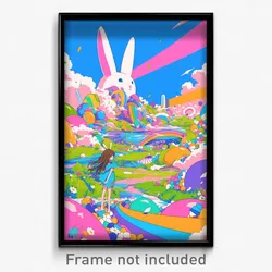Art Poster - Hard To Find Easter (Psychedelic Trippy Weird 11x17 Cartoon Print)
