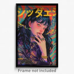 Icelandic Movie Poster - Woman Feeling Hatred, Purple Multicolored Kimono