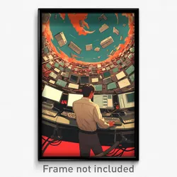 Movie Art Poster - Rosy Stock Trading Floor (Psychedelic Retro Weird Film Print)