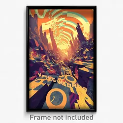 Hebrew Movie Poster - Warm Beacon (Israel Psychedelic Art Retro Film Print)