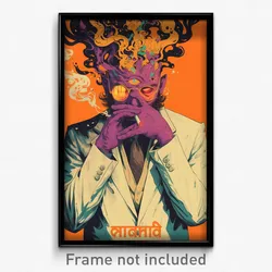 Bollywood Movie Poster - Man Feeling Rash, Thrifty Purple Gloves (Art Print)