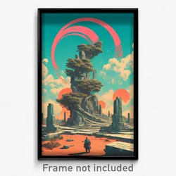 Movie Art Poster - Zigzag Cemetery (Psychedelic Trippy Retro Cartoon Film Print)