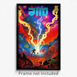 Hebrew Movie Poster - Unkempt Aurora (Israel Psychedelic Art Retro Film Print)