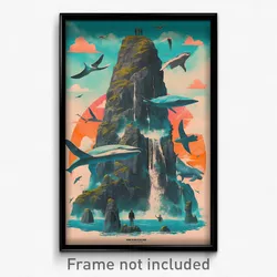 Icelandic Movie Poster - Majestic Bight (Iceland Retro Film Art Print)