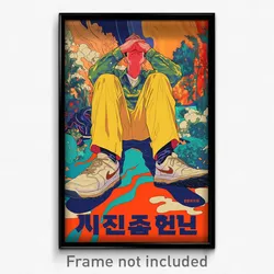 Korean Movie Poster - Man Feeling Claustrophobic, Aged Multicolored Footwear