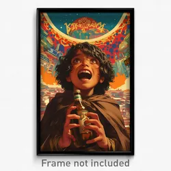Mexican Movie Poster - Boy Feeling Excited, Scholarly Brown Cape (Art Print)