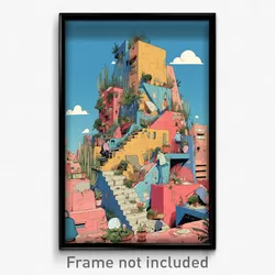 Art Poster - Tidy Butte (Psychedelic Trippy Weird 11x17 Cartoon Print)