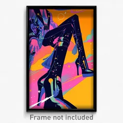 Movie Art Poster - Man Feeling Neglect, Upbeat High Heels (Retro Film Print)