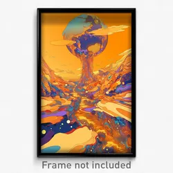 Art Poster - Metallic Earth (Psychedelic Trippy Weird 11x17 Cartoon Print)
