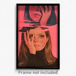 Icelandic Movie Poster - Girl Feeling Annoyed, Slim Pink (Iceland Art Print)