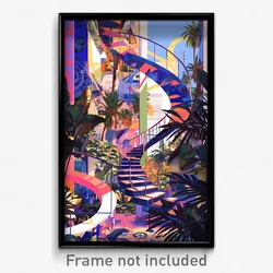 Art Poster - Round Exotic Area (Psychedelic Trippy Weird 11x17 Print)