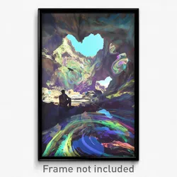 Art Poster - Remote Cave (Psychedelic Trippy Weird 11x17 Cartoon Print)