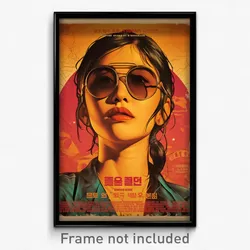 Korean Movie Poster - Girl Feeling Reluctant, Unique Aviator Sunglasses (Print)