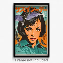 Japanese Movie Poster - Woman Feeling Discombobulated, Small Purple Wings