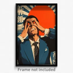 French Movie Poster - Man Feeling Anger, Spherical Side Tie Shirt (Art Print)