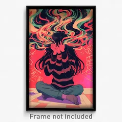 Movie Art Poster - Woman Feeling Dread, Mellow Striped Sweater (Film Print)