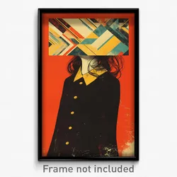 Icelandic Movie Poster - Woman Feeling Driven, Rectangular Red Coat (Art Print)