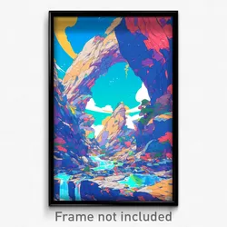 Art Poster - Mellow Cave (Psychedelic Trippy Weird 11x17 Print)