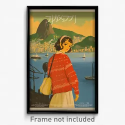 Brazilian Movie Poster - Girl Feeling Friendliness, Large Red Sweater (Print)