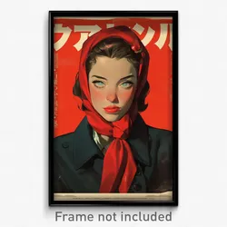 Icelandic Movie Poster - Girl Feeling Coercive, Fabulous Red Neckerchief (Print)
