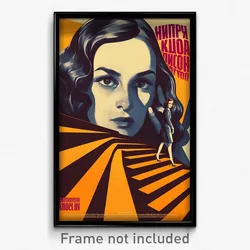 Russian Movie Poster - Girl Feeling Interest, Memorable Ankle Ribbon (Art Print)
