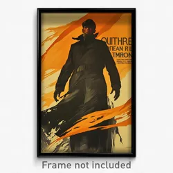 German Movie Poster - Man Feeling Excitement, Ancient Orange Ribbon (Art Print)