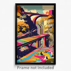 Spanish Movie Poster - Flickering Dam (Spain Psychedelic Art Retro Film Print)