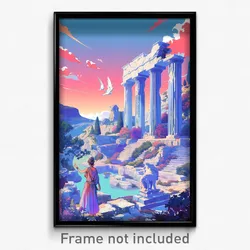 Greek Movie Poster - Ancient Canadian City (Greece Retro Film Art Print)