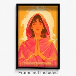 Vietnamese Movie Poster - Woman Feeling Calmness, Orange Pink Hoodie (Art Print)