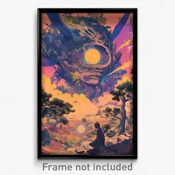 Movie Art Poster - Complex Trees (Psychedelic Trippy Retro Cartoon Film Print)