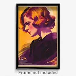 German Movie Poster - Woman Feeling Eagerness, Voluminous Purple (Art Print)