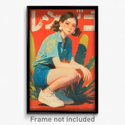 Thai Movie Poster - Girl Feeling Dejection, Delightful Blue Shorts (Art Print)